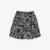 Whistles Sunman Graphic-print Elasticated-band Linen Cotton-blend Shorts -Closet By She R04200353 MONOCHROME M