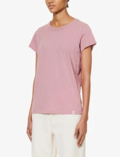 Rag & Bone The Slub Exposed-seams Organic-cotton T-shirt -Closet By She R04201897 ROSE ALT02