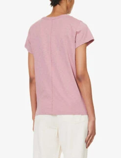 Rag & Bone The Slub Exposed-seams Organic-cotton T-shirt -Closet By She R04201897 ROSE ALT03
