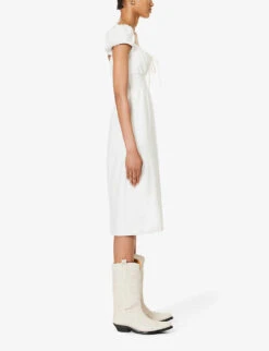 Arna Organic-cotton Blend Midi Dress -Closet By She R04203299 WHITE ALT02
