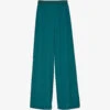 Joseph Hulin Elasticated-waist Wide-leg Mid-rise Silk Trousers 1 Joseph Hulin Elasticated-waist Wide-leg Mid-rise Silk Trousers -Closet By She R04203800 DARKTEAL M