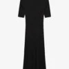 Joseph Ribbed-texture Frayed-hem Wool Midi Dress -Closet By She R04203861 BLACK M