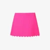 Scallop-trim Mid-rise Wool Mini Skirt -Closet By She R04204125 PINK M