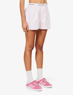 Oxford Striped Cotton Shorts 9 Oxford Striped Cotton Shorts -Closet By She R04205058 ROSE ALT02