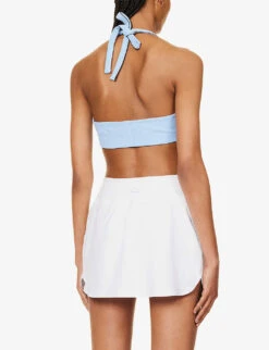 Lacoste X Sporty & Rich Halterneck Stretch-woven Top -Closet By She R04205196 PANORAMAMARINE ALT03