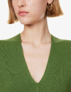 ME AND EM V-neck Relaxed-fit Wool-blend Vest 12 ME AND EM V-neck Relaxed-fit Wool-blend Vest -Closet By She R04205689 GREEN ALT04